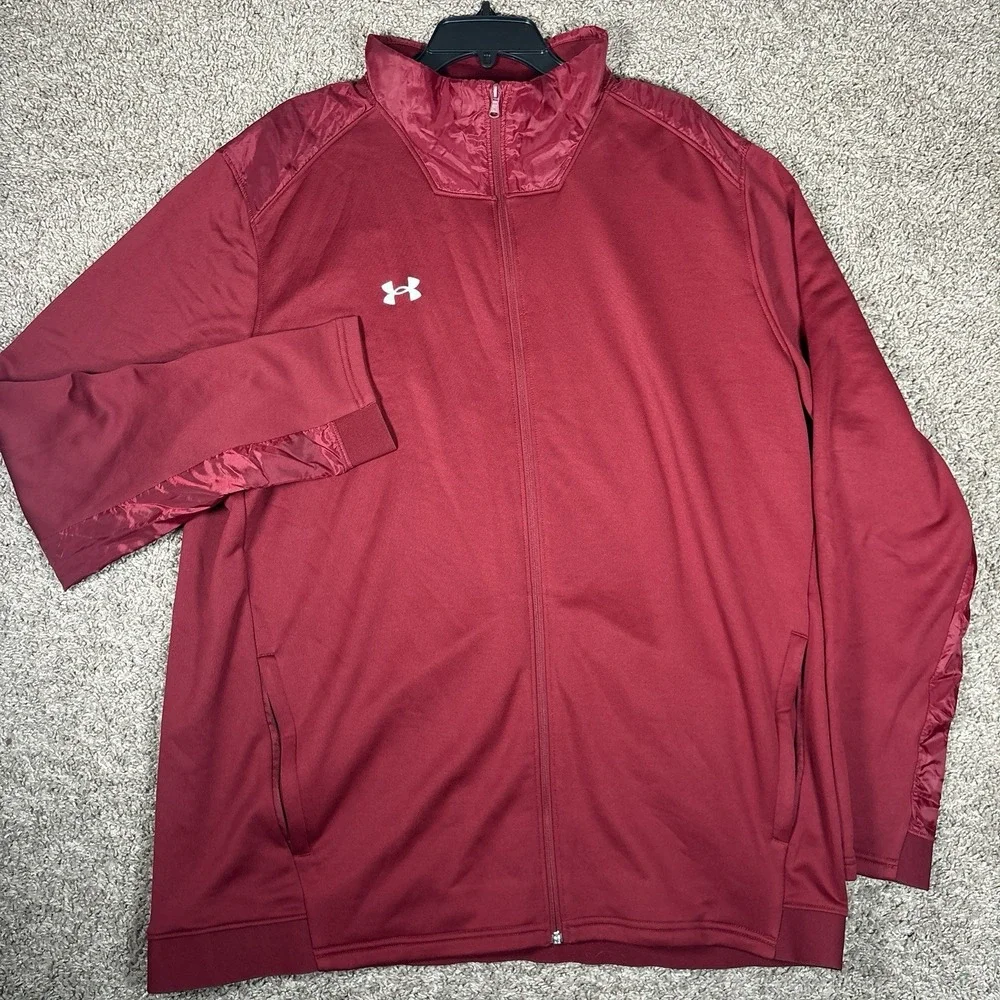 Men's Under Armour UA Command Warm-Up Full-Zip‎ Jacket Track Red 3XL